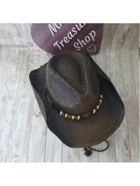 Goldcoast Sunwear Brown Straw Cowboy Hat NWOT